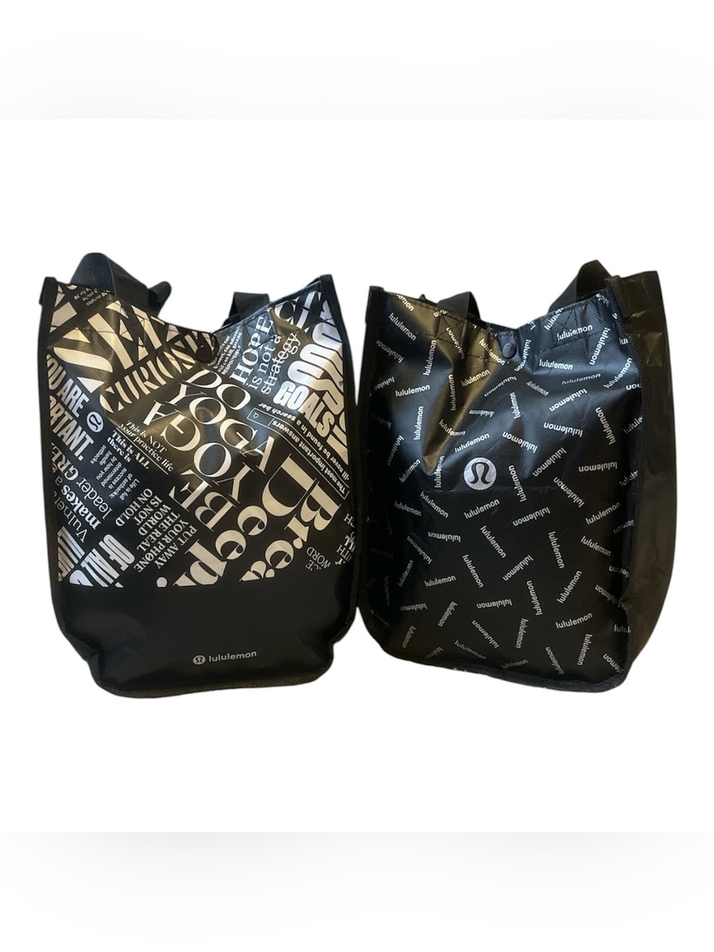 lululemon black and white graphic duffel tote pair I-23